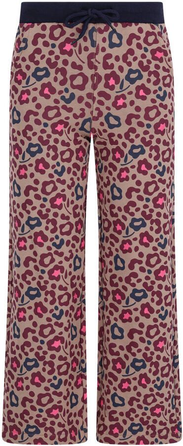 TYGO & vito regular fit casual broek met panterprint beige paars roze