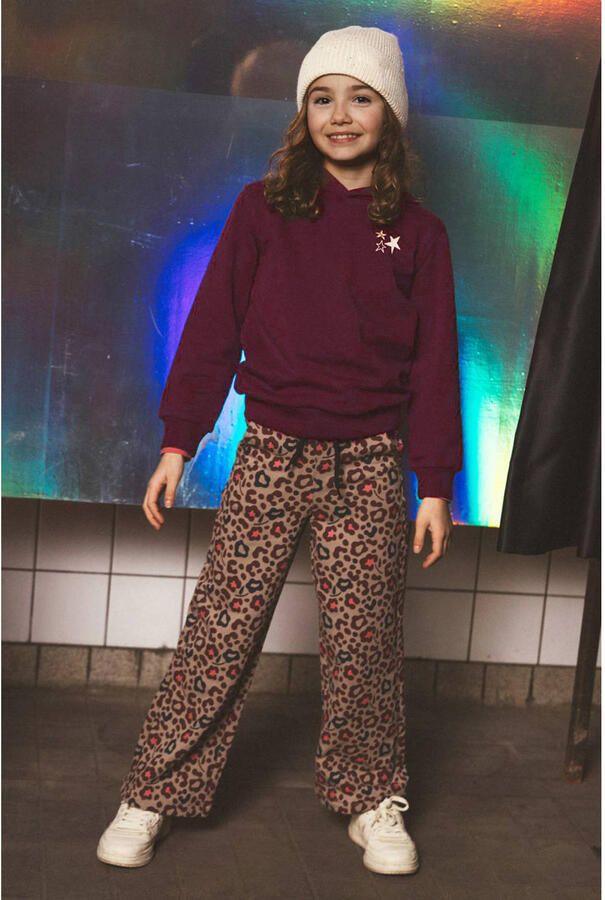 TYGO & vito regular fit casual broek met panterprint beige paars roze - Foto 3