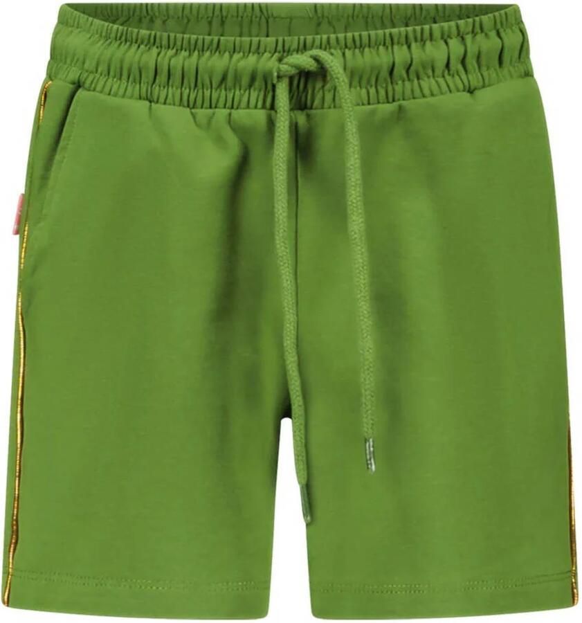 TYGO & vito regular fit casual short Peggy met zijstreep olijfgroen Korte broek Meisjes Katoen 110 116