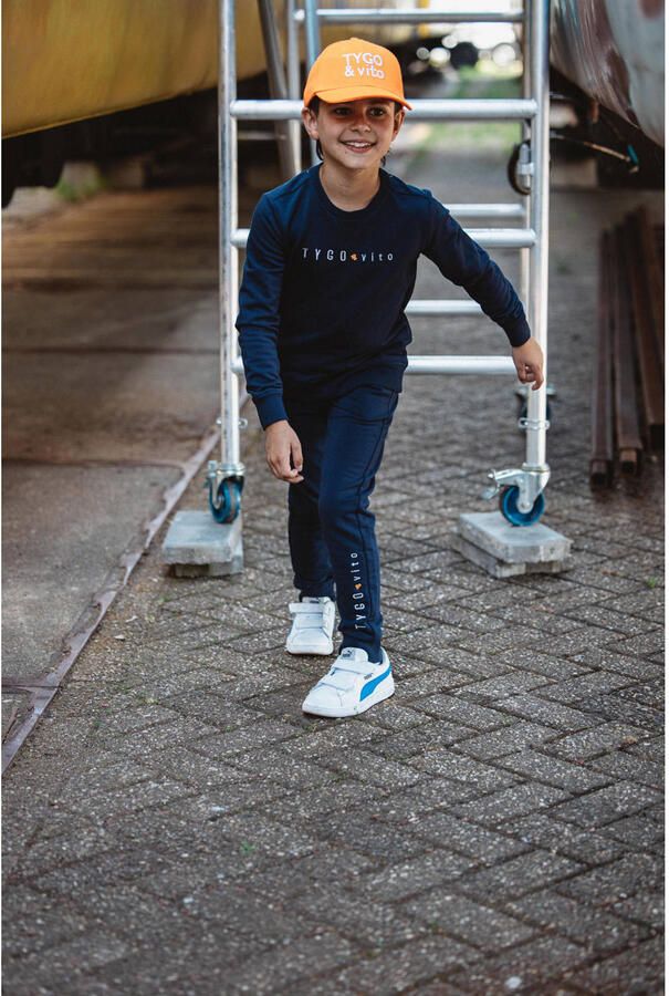 TYGO & vito regular fit joggingbroek donkerblauw Jongens Sweat Effen 110 116 - Foto 3