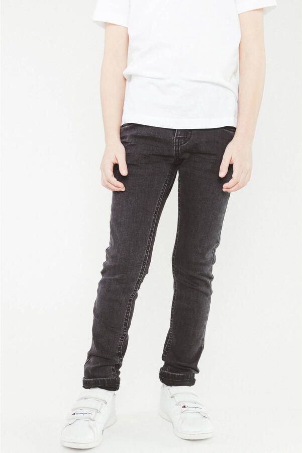 TYGO & vito skinny jeans Binq black denim Zwart Jongens Stretchdenim Effen 104