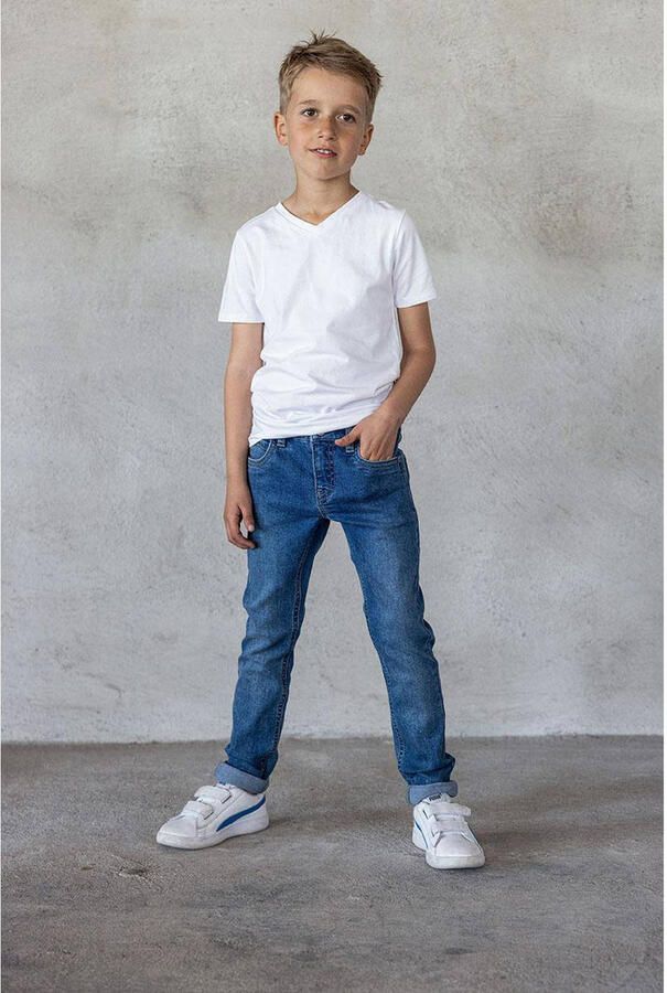 TYGO & vito skinny jeans Binq medium used Blauw Jongens Stretchdenim Effen 104