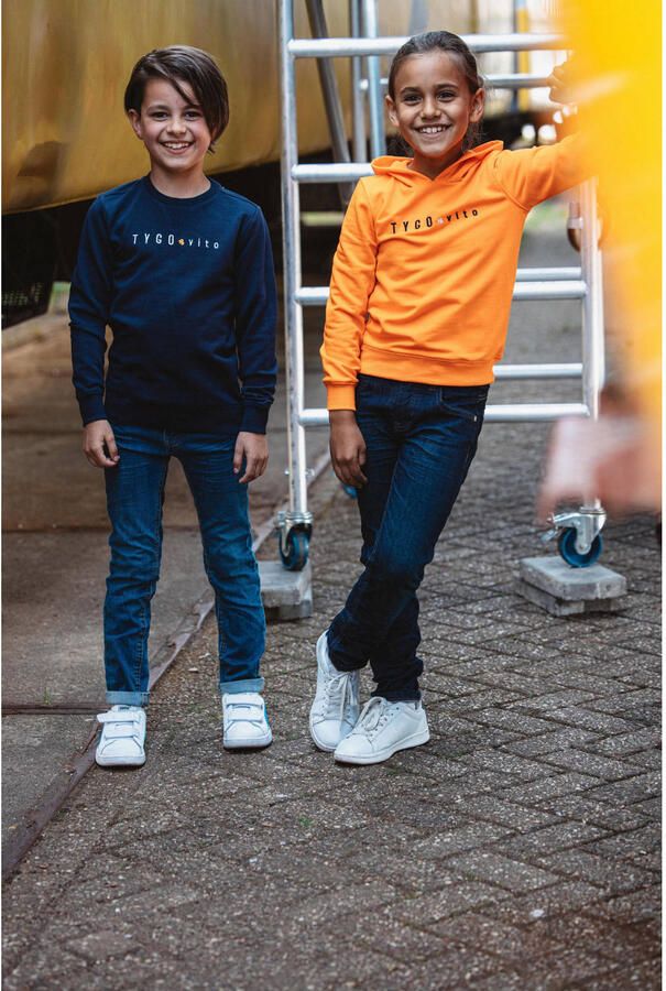 TYGO & vito sweater donkerblauw Effen 110 116 | Sweater van - Foto 1