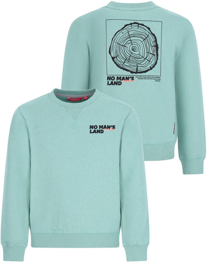 TYGO & vito sweater met backprint blauw - Foto 3