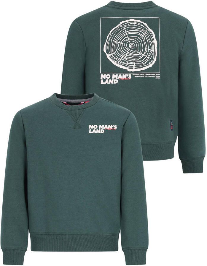 TYGO & vito sweater met backprint donkergroen