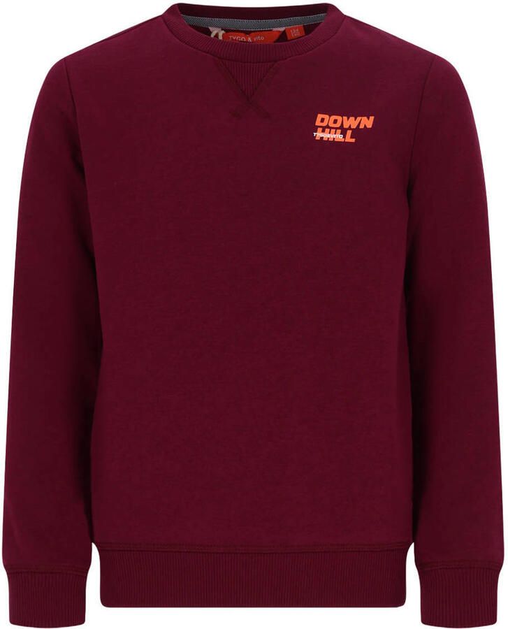 TYGO & vito sweater met backprint donkerrood