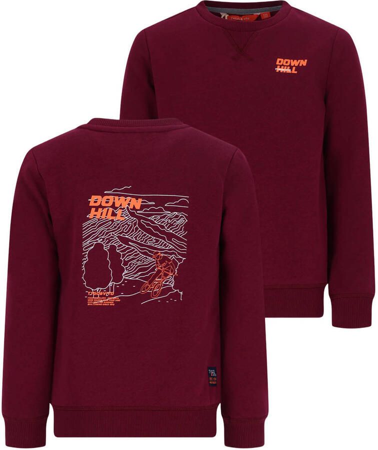 TYGO & vito sweater met backprint donkerrood - Foto 2