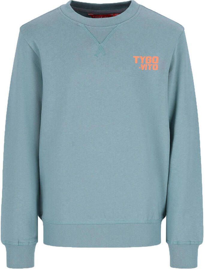 TYGO & vito sweater met backprint lichtblauw Backprint maat 110-116