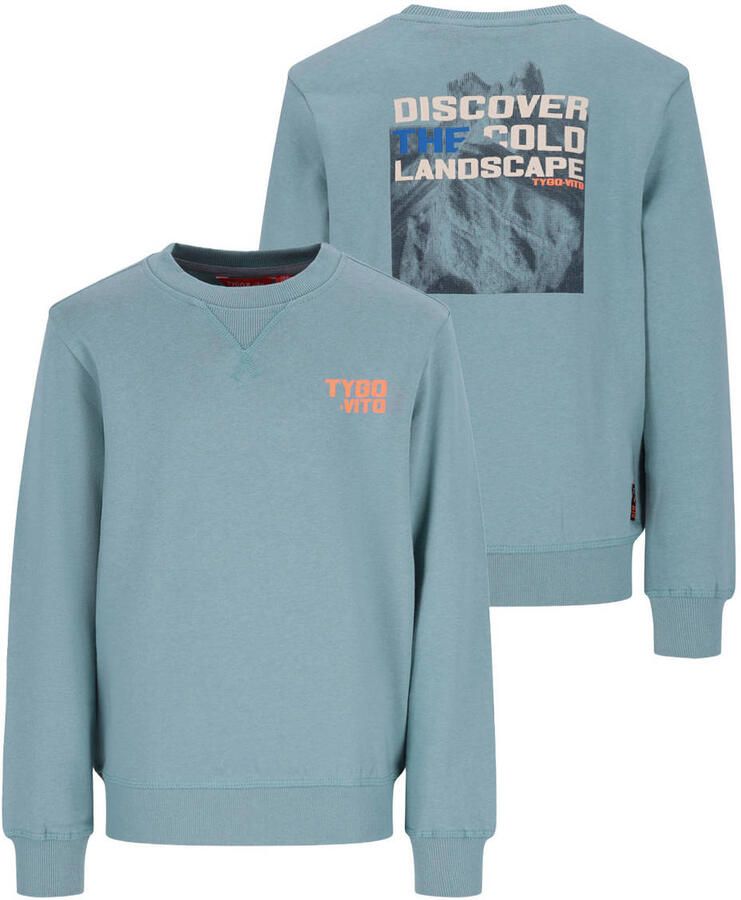 TYGO & vito sweater met backprint lichtblauw Backprint maat 110-116 - Foto 2