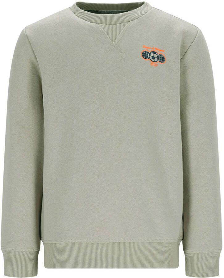 TYGO & vito sweater met backprint zand