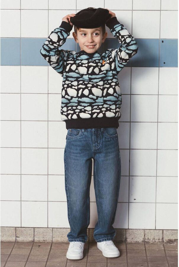 TYGO & vito sweater met print donkerblauw All over print maat 134-140 - Foto 3