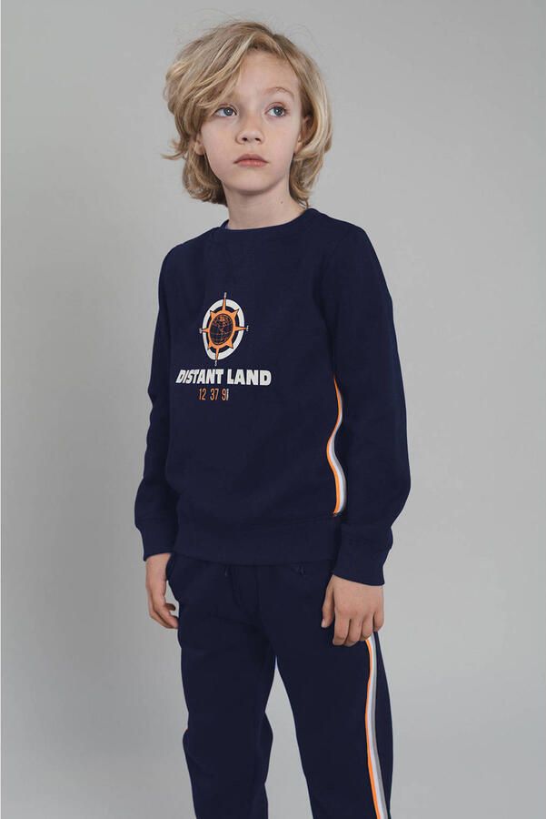 TYGO & vito sweater met print donkerblauw Printopdruk maat 122-128 - Foto 2