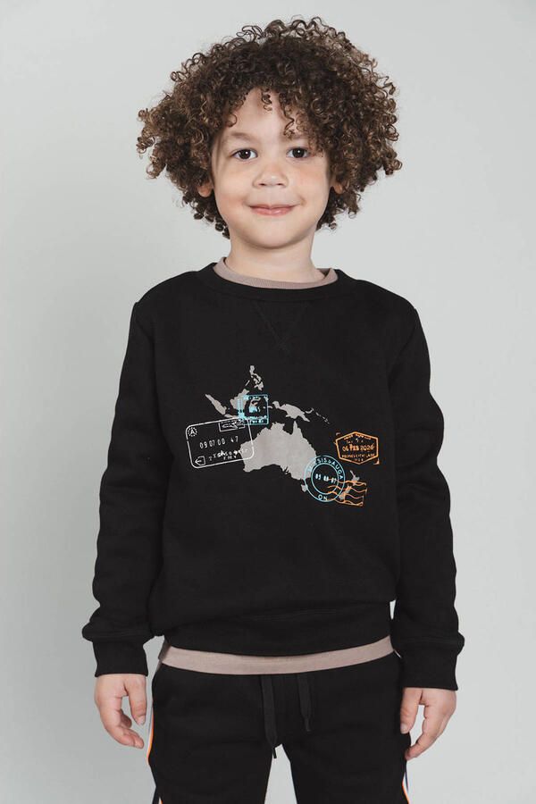 TYGO & vito sweater met print zwart