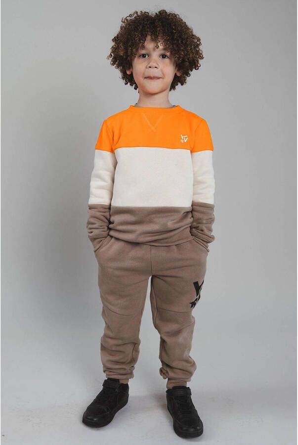 TYGO & vito regular fit joggingbroek met print zand