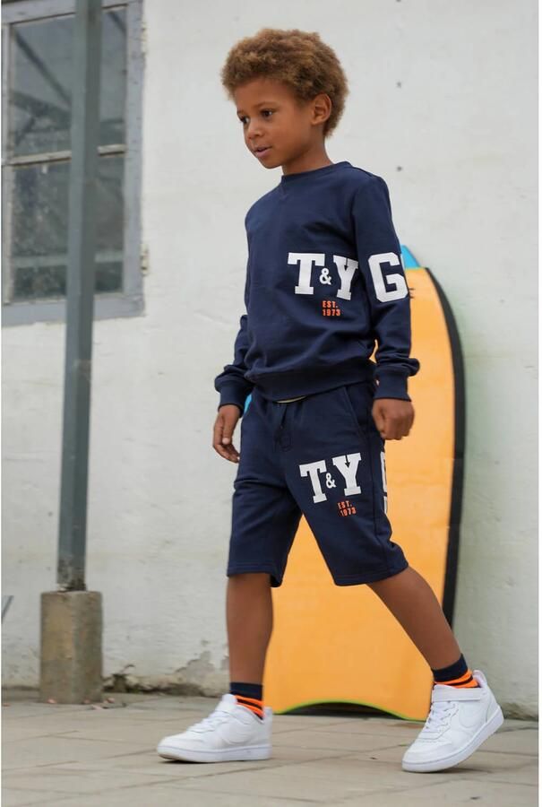 TYGO & vito sweatshort donkerblauw - Foto 3