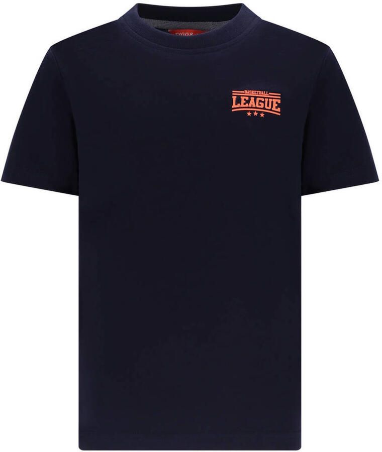 TYGO & vito T-shirt met backprint donkerblauw