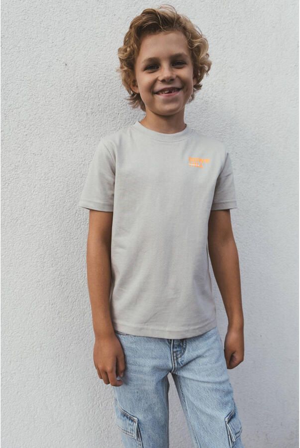 TYGO & vito T-shirt met backprint zand