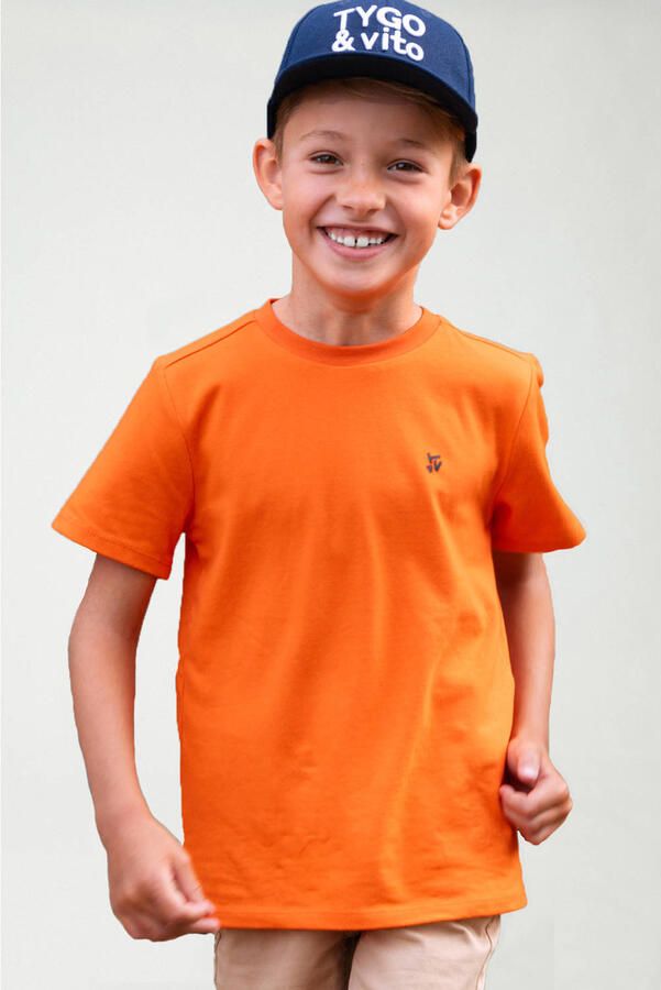 TYGO & vito T-shirt oranje wit (set van 2)