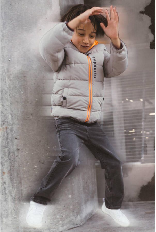 TYGO & vito winterjas met logo grijs - Foto 2