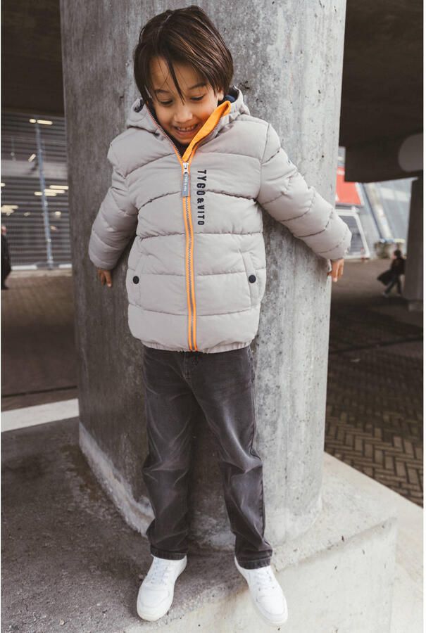 TYGO & vito winterjas met logo grijs - Foto 3