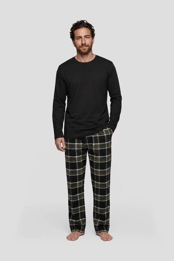 UR8011 pyjama set zwart groen - Foto 3