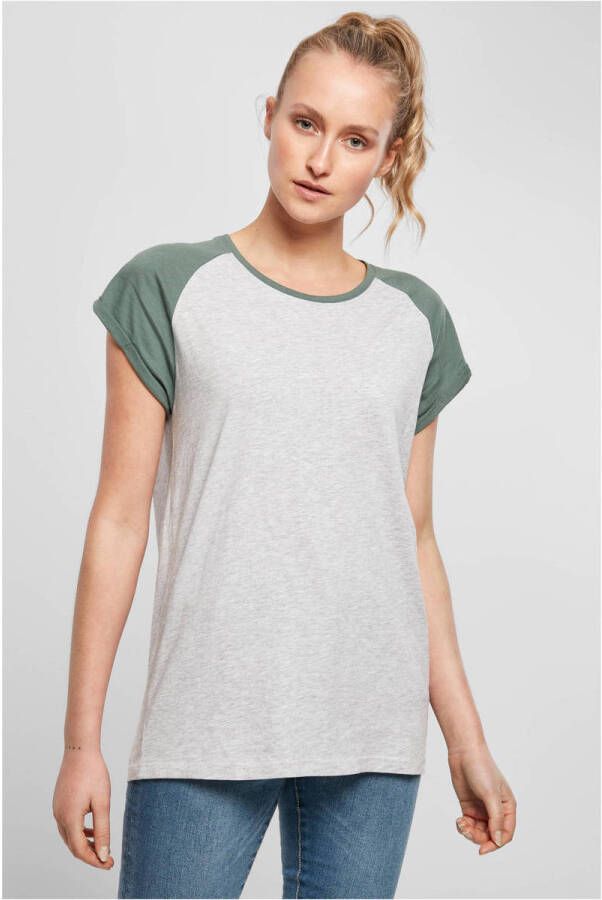 Urban Classics Curvy gemeleerd T-shirt lichtgrijs groen