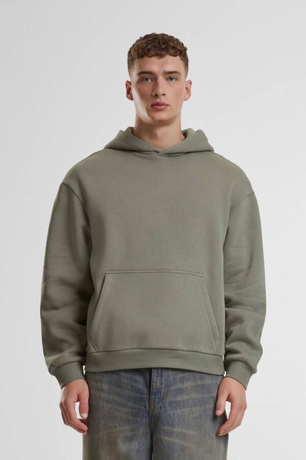 Urban Classics Fluffy Hoody Hoodies & Sweaters in groen formaten: L - Foto 3