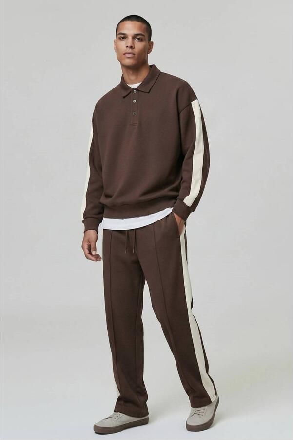 Urban Classics oversized gestreepte sweater bruin - Foto 2