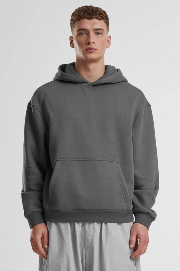 Urban Classics Fluffy Hoody Men Hoodies & Sweaters grijs Maat XXL Kleding
