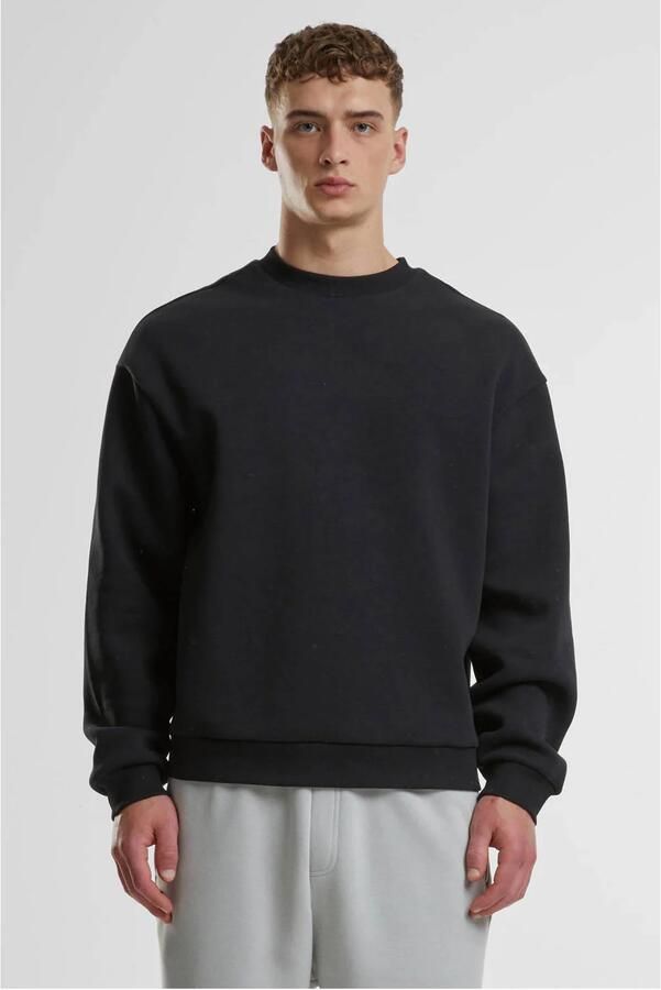 Urban Classics Fluffy Crewneck softpink Men Hoodies & Sweaters zwart Maat S Kleding