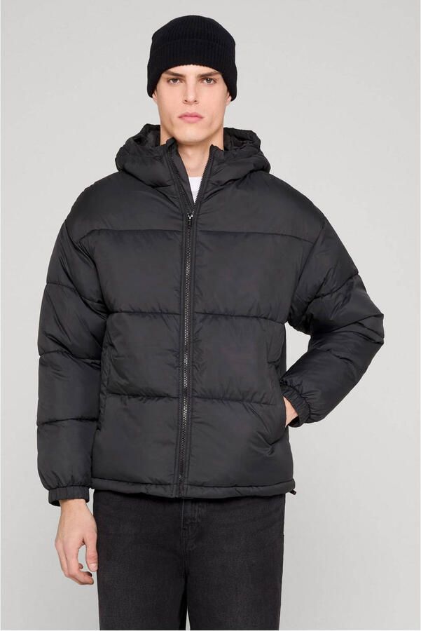 Urban Classics pufferjas zwart