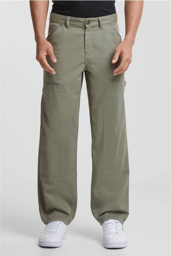 Urban Classics Twill Double Knee Pants Cargobroeken in groen formaten: 32 - Foto 2
