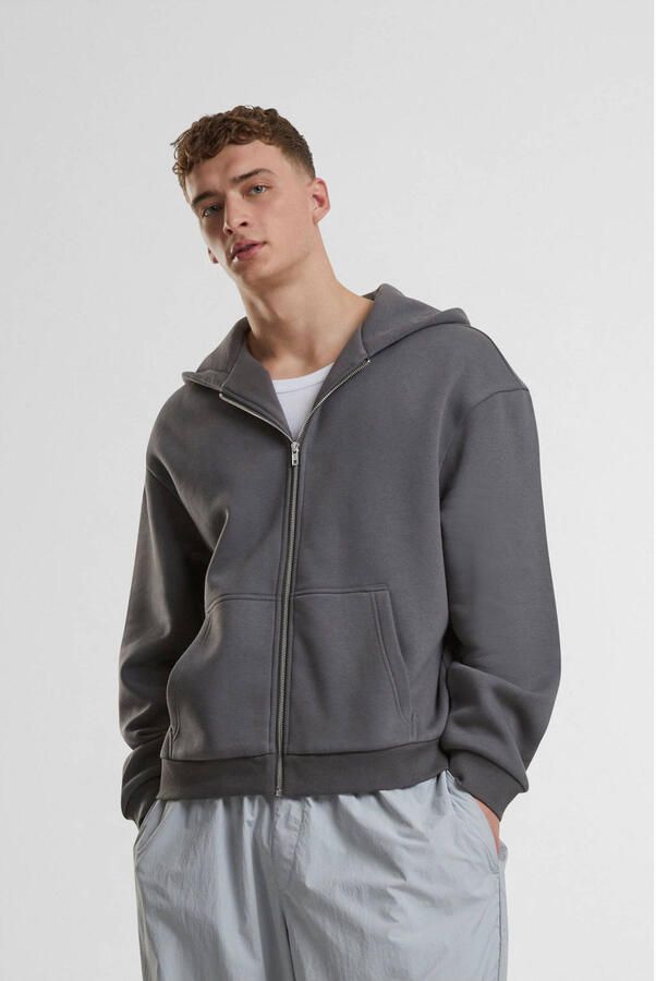 Urban Classics Fluffy Zip Hoody Men Hoodies & Sweaters grijs Maat XXL Kleding - Foto 3