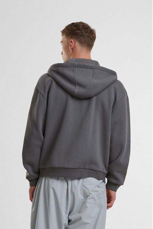 Urban Classics Fluffy Zip Hoody Men Hoodies & Sweaters grijs Maat XXL Kleding