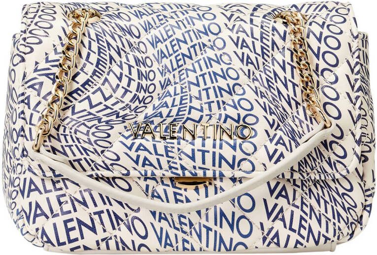 Valentino Bags crossbody tas Ocean met all-over logoprint wit blauw