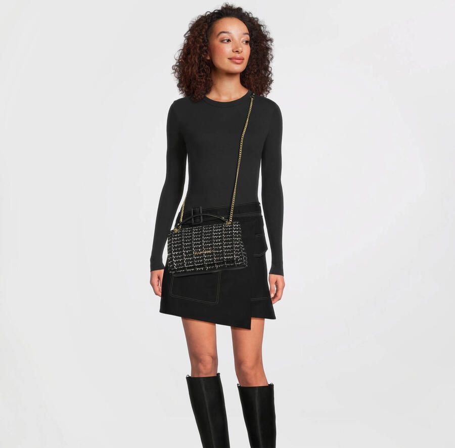 VALENTINO BAGS Schoudertas met logo-applicatie model 'Tweed' - Foto 3