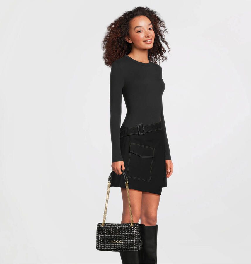 VALENTINO BAGS Schoudertas met logo-applicatie model 'Tweed'