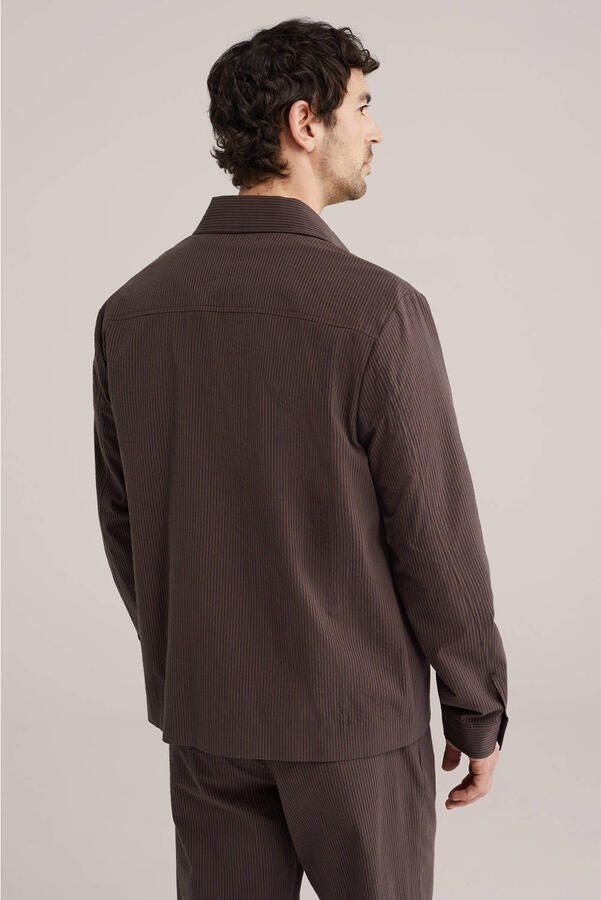 Van Gils gestreepte overshirt bruin - Foto 3