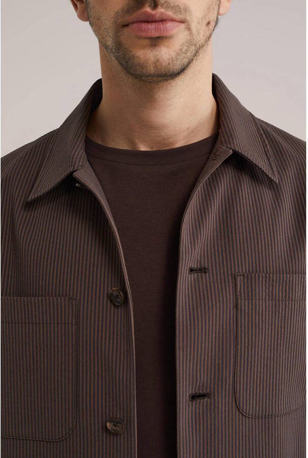 Van Gils gestreepte overshirt bruin - Foto 2