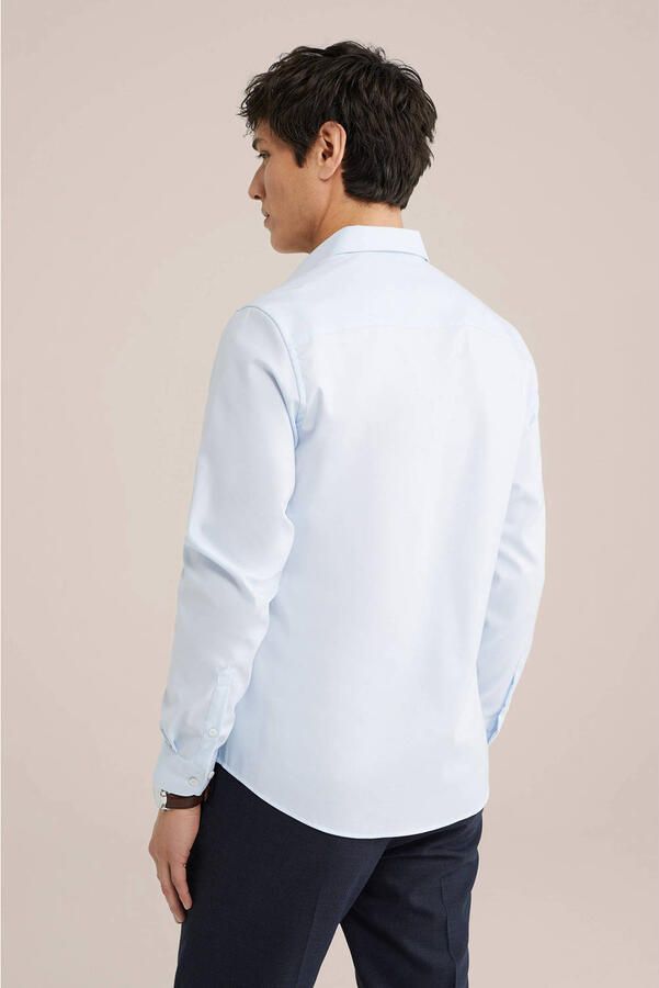 WE Fashion slim fit overhemd light blue