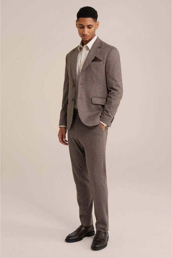 WE Fashion slim pantalon bruin