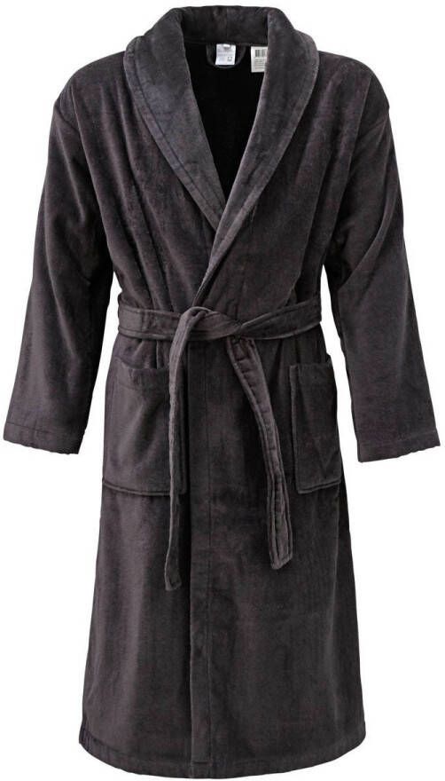 Vandyck unisex fluwelen badjas Prestige antraciet