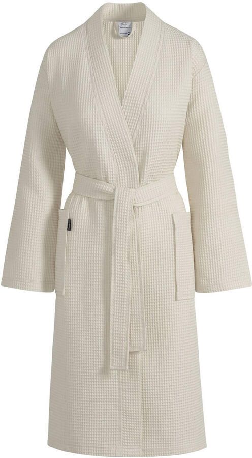 Vandyck unisex badjas Biarritz met wafelstructuur ecru