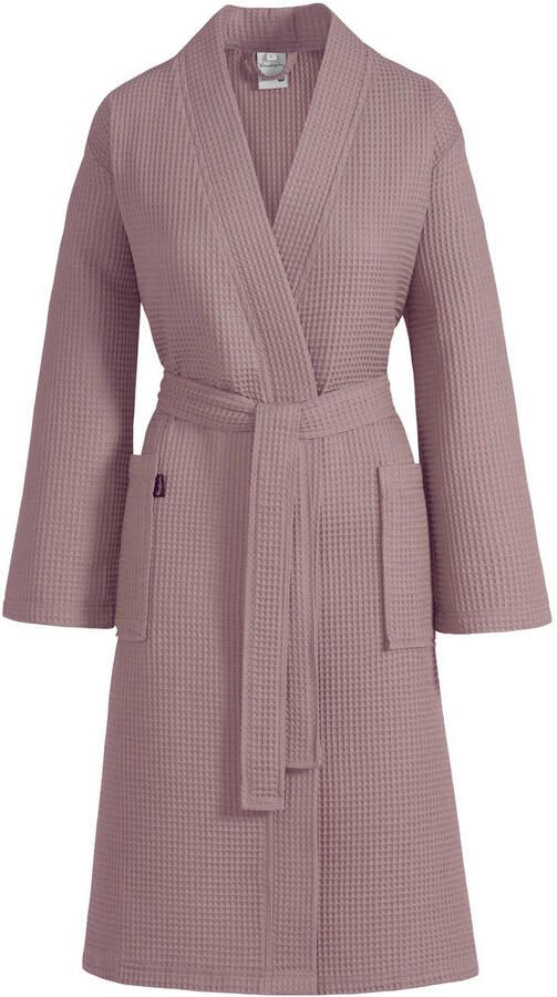 Vandyck unisex badjas Biarritz met wafelstructuur oudroze
