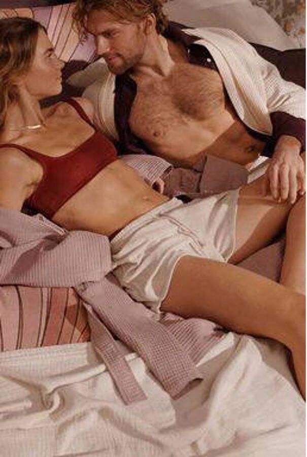 Vandyck unisex badjas Biarritz met wafelstructuur oudroze - Foto 2