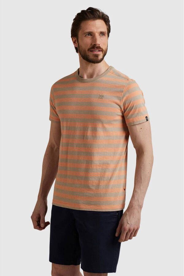 Vanguard gestreept regular fit T-shirt oranje