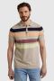 Vanguard gestreepte gebreide regular fit polo beige - Thumbnail 1