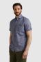 Vanguard Blauwe Casual Overhemd Short Sleeve Shirt Linen Cotton Blend - Thumbnail 2