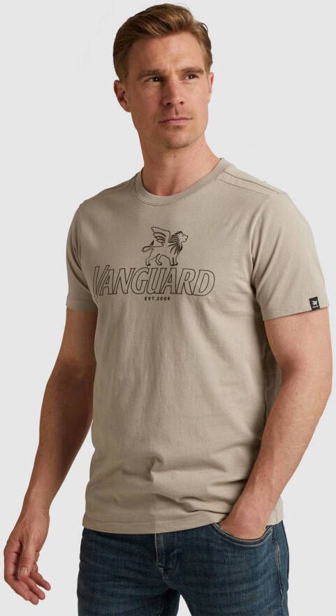 Vanguard regular fit T-shirt met logo beige