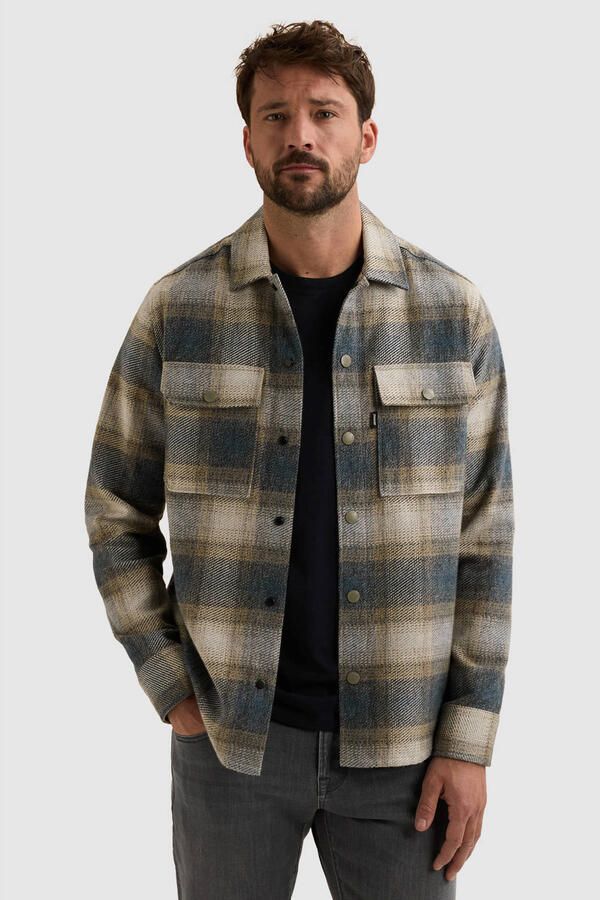 Vanguard flanel regular fit geruit overshirt china blue